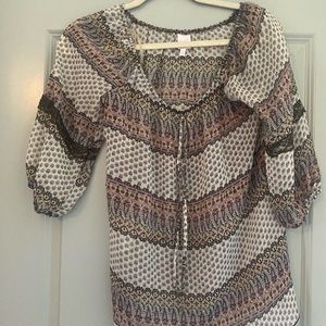 Multi-color see-through blouse